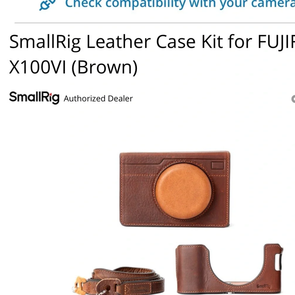 Small rig leather case for Fugifilm Camera Case with Strap new in box.